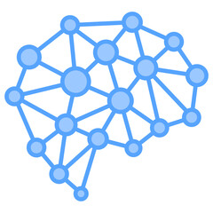 Neural Network Blue Icon
