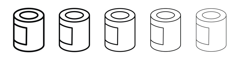 Tin can icon logo in stroke lines collection
