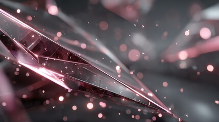 A dark abstract wallpaper with pink glowing lines, futuristic geometric shapes, perfect for video mapping, digital art, and hi-tech backgrounds.