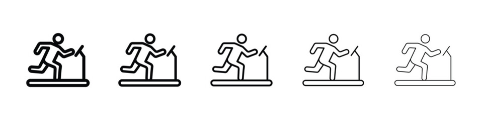 Treadmill icon logo in stroke lines collection