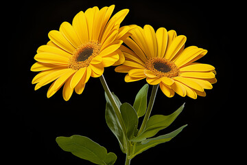 Beautiful yellow daisy alone