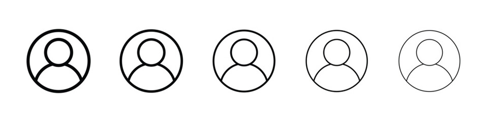User icon logo in stroke lines collection