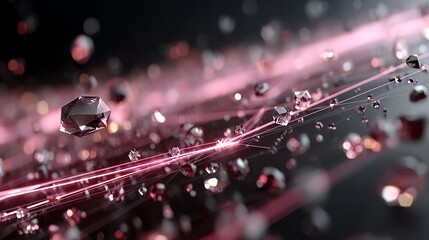 A dark abstract wallpaper with pink glowing lines, futuristic geometric shapes, perfect for video mapping, digital art, and hi-tech backgrounds.