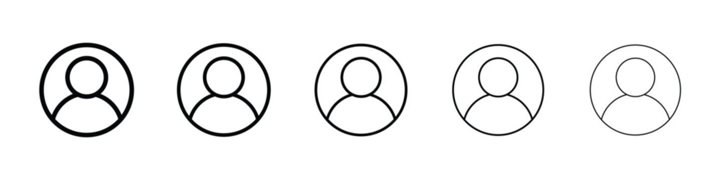 User icon logo in stroke lines collection