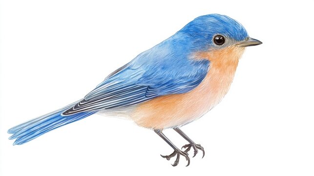 Eastern Bluebird with Vibrant Blue Feathers and Rusty Orange Breast