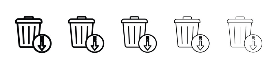 Waste reduction icon logo in stroke lines collection