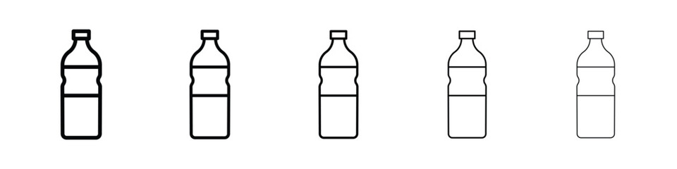 Water bottle icon logo in stroke lines collection