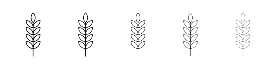 Wheat icon logo in stroke lines collection