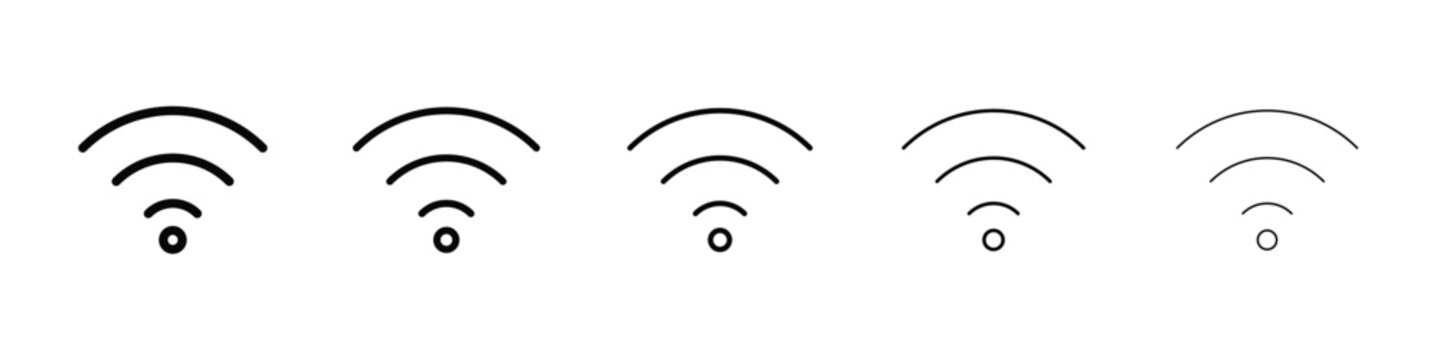 Wifi icon logo in stroke lines collection