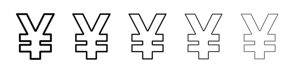 Obraz premium Yen icon logo in stroke lines collection