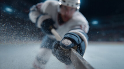 Hockey professional player in action.
