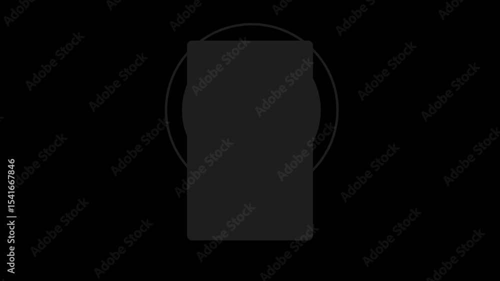 Poster minimalist dark mode icon animation: abstract shape with circular halo glow effect