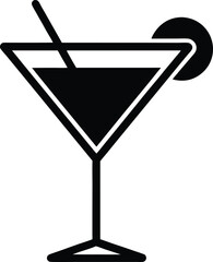 Cocktail Icon Outline Vector Illustration