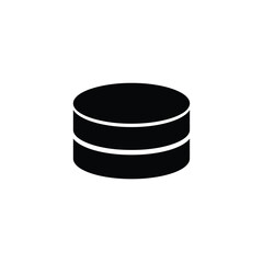 Black Silhouette Round Cake Vector Icon White Background