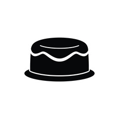 Black Silhouette Round Cake Vector Icon White Background 1