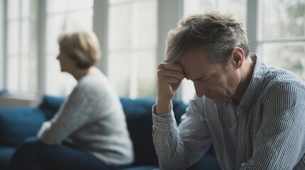 The couple facing emotional distress and conflict in their relationship.