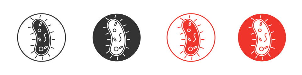 Bacteria icon Logos. Flat Vector Icon Design Template