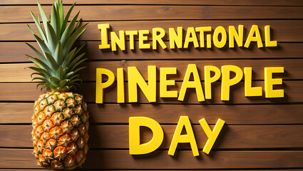 International Pineapple Day Creative Banner with Pineapple and Typography on Nice Background