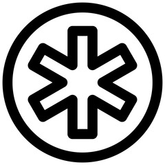 Fototapeta premium Medical alert. Editable stroke vector icon.