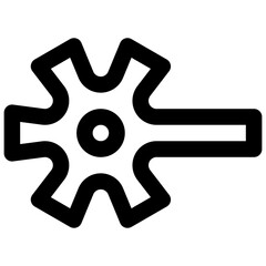 Laser hazard. Editable stroke vector icon.