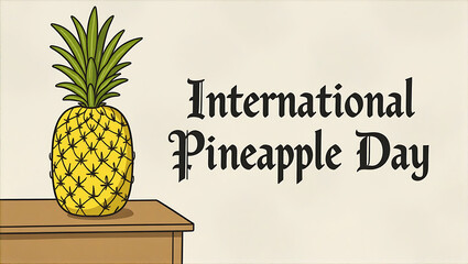 International Pineapple Day Creative Banner with Pineapple and Typography on Nice Background