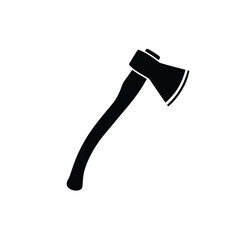 Black Silhouette Vector Axe Icon White Background hatchet