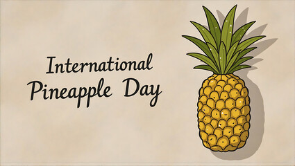 International Pineapple Day Creative Banner with Pineapple and Typography on Nice Background