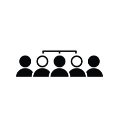 Black Silhouette Team Lineup Vector Icon people group