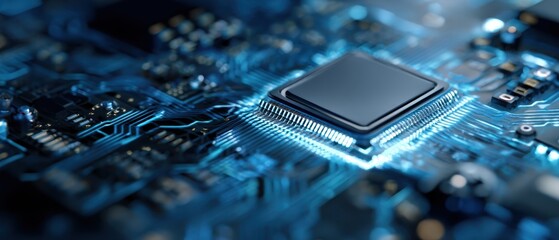 The intricate design of a microchip showcasing advanced technology and engineering.