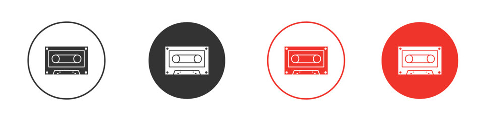 Cassette tape icon Logos. Flat Vector Icon Design Template