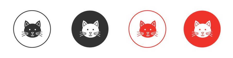 Cat icon Logos. Flat Vector Icon Design Template