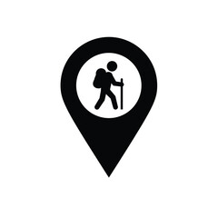 Black Silhouette Trailhead Marker Icon Vector Illustration White Background