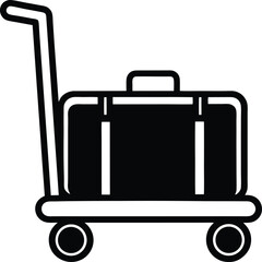 Luggage Trolley Icon Outline Vector Illustration