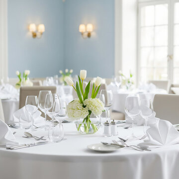 Elegant Table Setting for a Wedding Reception or Special Event