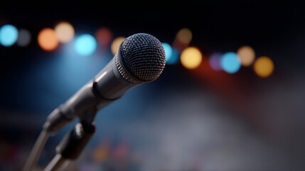 Close up of a stage mic at a concert.