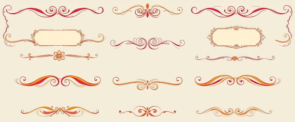 Obraz premium Elegant vintage frames, scrolls, calligraphy swirls, swashes & dividers Ideal for design projects, wedding stationery, certificate