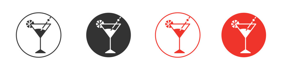 Citrus Glass icon Logos. Flat Vector Icon Design Template