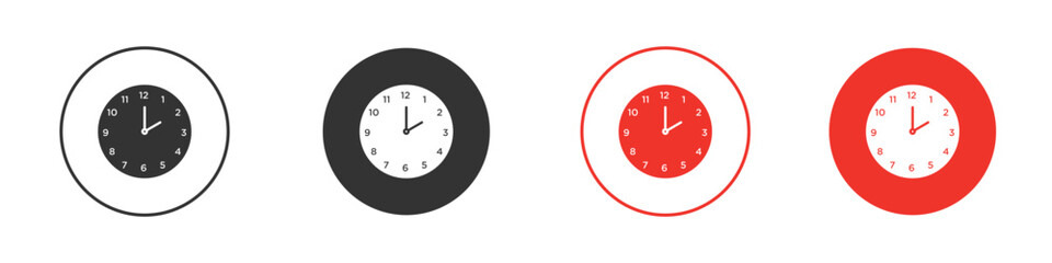Clock face icon Logos. Flat Vector Icon Design Template