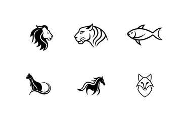 Minimalist and silhouette animals logo icon.