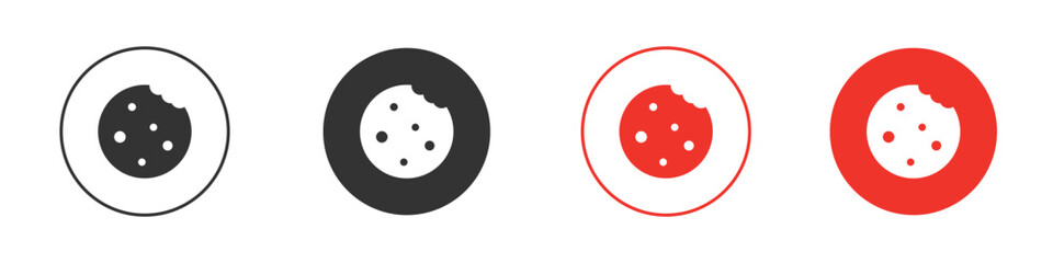 Cookie icon Logos. Flat Vector Icon Design Template
