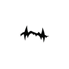 Black Silhouette Vampire Bite Marks Vector Icon teeth