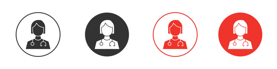 Doctor icon Logos. Flat Vector Icon Design Template