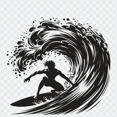 silhouette of a surfer. surfer silhouette vector