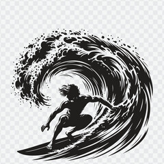 silhouette of a surfer. surfer silhouette vector
