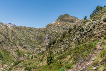 La Llurri peak, long-distance trail, High Pyrenean Route (HRP) towards the Certascan refuge, Pallars Sobirà region, Lleida, Catalonia, Spain