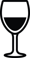Wine Glass Icon Outline Vector Illustration