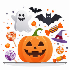 Obraz premium シンプルなハロウィンのベクター素材