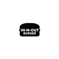 Black Silhouette In N Out Burger Icon White Background Vector