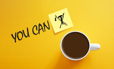 You can do it - motivational phrase is shown using the text. Always believe in yourself