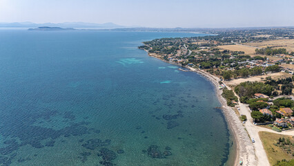 Aerial view of the Sant'Andrea area in Quartu S. E., Sardinia, Italy